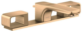 Axor Urquiola 3-Loch Waschtischarmatur 50 mit Platte mit Zugstangen-Ablaufgarnitur Brushed Bronze 11040140