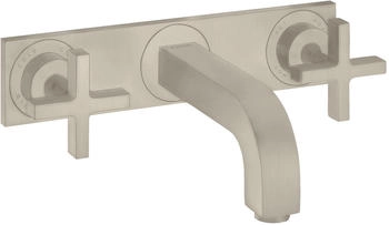 Axor Citterio 3-Loch Waschtischarmatur mit Platte Kreuzgriff Unterputz 226 mm Brushed Nickel 39144820