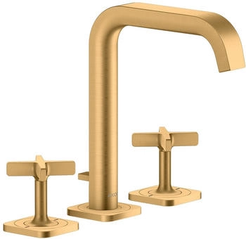 Axor Citterio E 3-Loch Waschtischarmatur 170 mit Zugstangen-Ablaufgarnitur Brushed Brass 36108950