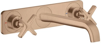 Axor Citterio E 3-Loch Waschtischarmatur mit Platte Unterputz Brushed Red Gold 36115310
