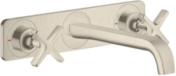 Axor Citterio E 3-Loch Waschtischarmatur mit Platte Unterputz Brushed Nickel 36115820