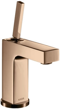 Axor Citterio Einhebel-Waschtischmischer 110 mit Pingriff mit Zugstangen-Ablaufgarnitur Polished Red Gold 39010300