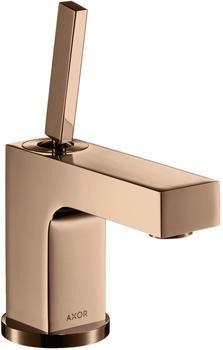 Axor Citterio Einhebel-Waschtischmischer 80 mit Pingriff mit Zugstangen-Ablaufgarnitur Polished Red Gold 39015300