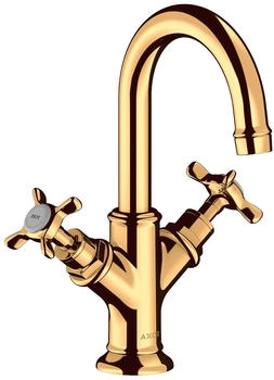 Axor Montreux 2-Griff Waschtischarmatur 160 für Handwaschbecken mit Zugstangen-Ablaufgarnitur Polished Gold Optic 16505990