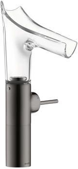Axor Starck V Einhebel-Waschtischmischer 220 mit Glasauslauf Polished Black Chrome 12114330