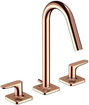 Axor Citterio M 3-Loch Waschtischarmatur 160 mit Zugstangen-Ablaufgarnitur Polished Red Gold 34133300