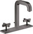 Hansgrohe AXOR Citterio 3-Loch Waschbeckenarmatur mit Kreuzgriffen und Platte