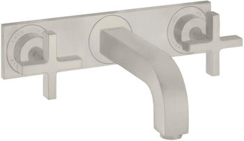 Axor Citterio 3-Loch Waschtischarmatur mit Platte Kreuzgriff Unterputz 226 mm Edelstahl Optic 39144800