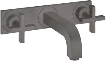Axor Citterio 3-Loch Waschtischarmatur mit Platte Kreuzgriff Unterputz 226 mm Brushed Black Chrome 39144340