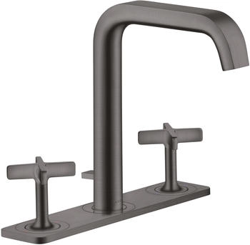 Axor Citterio E 3-Loch Waschtischarmatur 170 mit Platte mit Zugstangen-Ablaufgarnitur Brushed Black Chrome 36116340