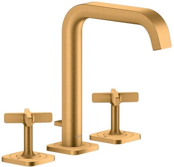 Axor Citterio E 3-Loch Waschtischarmatur 170 mit Zugstangen-Ablaufgarnitur Brushed Gold Optic 36108250