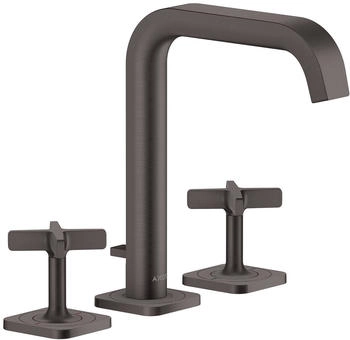 Axor Citterio E 3-Loch Waschtischarmatur 170 mit Zugstangen-Ablaufgarnitur Brushed Black Chrome 36108340