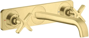 Axor Citterio E 3-Loch Waschtischarmatur mit Platte Unterputz Brushed Brass 36115950