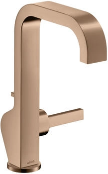 Axor Citterio Einhebel-Waschtischmischer 190 mit Pingriff mit Zugstangen-Ablaufgarnitur Polished Red Gold 39034300