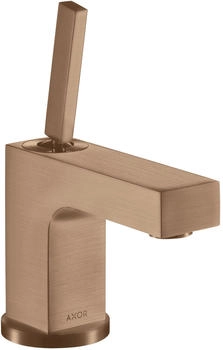 Axor Citterio Einhebel-Waschtischmischer 80 mit Pingriff mit Zugstangen-Ablaufgarnitur Brushed Red Gold 39015310