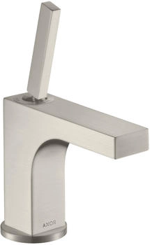 Axor Citterio Einhebel-Waschtischmischer 90 mit Pingriff mit Zugstangen-Ablaufgarnitur Edelstahl Optic 39035800