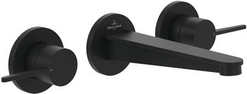 Villeroy & Boch Conum Dreiloch-Waschtischarmatur ohne Ablaufgarnitur Wandmontage Matt Black TVW127002000K5