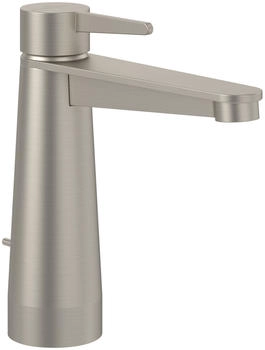 Villeroy & Boch Conum Einhebel-Waschtischarmatur mit Zugstangen-Ablaufgarnitur Standmontage Brushed Nickel Matt TVW12700300064
