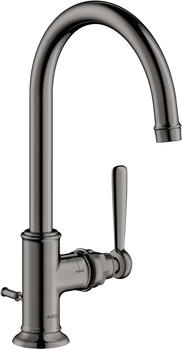 Axor Montreux Einhebel-Waschtischmischer 210 mit Hebelgriff mit Zugstangen-Ablaufgarnitur Polished Black Chrome 16517330