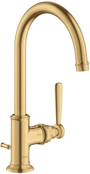 Axor Montreux Einhebel-Waschtischmischer 210 mit Hebelgriff mit Zugstangen-Ablaufgarnitur Brushed Gold Optic 16517250