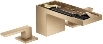 Axor MyEdition 3-Loch Waschtischarmatur 70 ohne Platte mit Push-Open Ablaufgarnitur Brushed Bronze 47052140
