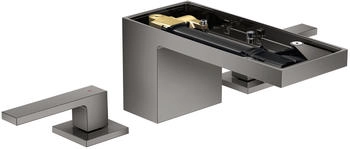 Axor MyEdition 3-Loch Waschtischarmatur 70 ohne Platte mit Push-Open Ablaufgarnitur Polished Black Chrome 47052330