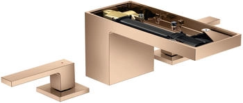 Axor MyEdition 3-Loch Waschtischarmatur 70 ohne Platte mit Push-Open Ablaufgarnitur Polished Red Gold 47052300
