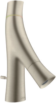 Axor Starck Organic 2-Griff Waschtischarmatur 50 für Handwaschbecken mit Zugstangen-Ablaufgarnitur Brushed Nickel 12014820