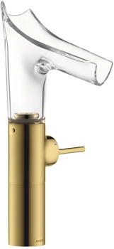 Axor Starck V Einhebel-Waschtischmischer 220 mit Glasauslauf Polished Gold Optic 12114990
