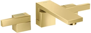 Axor Edge 3-Loch Waschtischarmatur Unterputz mit Push-Open Ablaufgarnitur Polished Gold Optic (Diamantschliff) 46061990