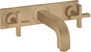 Axor Citterio 3-Loch Waschtischarmatur mit Platte Kreuzgriff Unterputz 226 mm Brushed Bronze 39144140