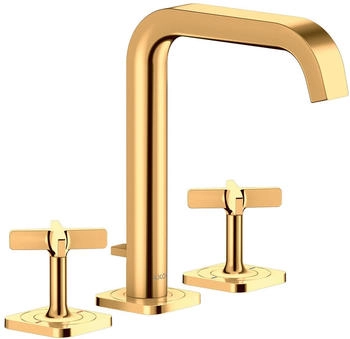 Axor Citterio E 3-Loch Waschtischarmatur 170 mit Zugstangen-Ablaufgarnitur Polished Gold Optic 36108990