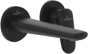 Villeroy & Boch Antao Zweiloch-Einhebel-Waschtischmischer ohne Ablaufgarnitur Wandmontage Matt Black TVW111002000K5