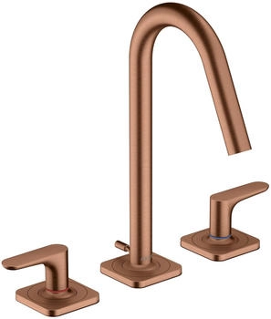 Axor Citterio M 3-Loch Waschtischarmatur 160 mit Zugstangen-Ablaufgarnitur Brushed Red Gold 34133310
