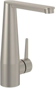 Villeroy & Boch Conum Einhebel-Waschtischarmatur 195,5 mit Push-Open-Ablaufgarnitur Standmontage Brushed Nickel Matt TVW12700400064