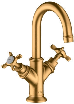Axor Montreux 2-Griff Waschtischarmatur 160 für Handwaschbecken mit Zugstangen-Ablaufgarnitur Brushed Gold Optic 16505250