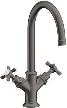 Axor Montreux 2-Griff Waschtischarmatur 210 mit Zugstangen-Ablaufgarnitur Brushed Black Chrome 16502340
