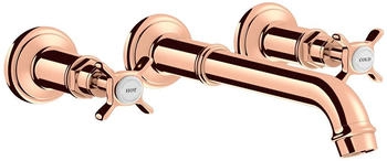 Axor Montreux 3-Loch Waschtischarmatur Kreuzgriff Unterputz Polished Red Gold 16532300