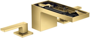 Axor MyEdition 3-Loch Waschtischarmatur 70 ohne Platte mit Push-Open Ablaufgarnitur Polished Gold Optic 47052990