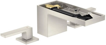 Axor MyEdition 3-Loch Waschtischarmatur 70 ohne Platte mit Push-Open Ablaufgarnitur Edelstahl Optic 47052800