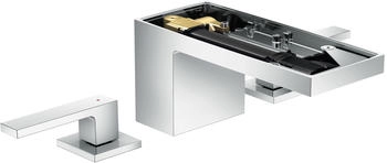 Axor MyEdition 3-Loch Waschtischarmatur 70 ohne Platte mit Push-Open Ablaufgarnitur Chrom 47052000
