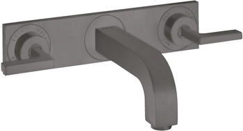 Axor Citterio 3-Loch Waschtischarmatur mit Platte Hebelgriff Unterputz 226 mm Brushed Black Chrome 39148340