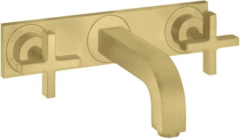 Axor Citterio 3-Loch Waschtischarmatur mit Platte Kreuzgriff Unterputz 226 mm Brushed Brass 39144950