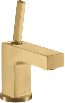 Axor Citterio Einhebel-Waschtischmischer 80 mit Pingriff mit Zugstangen-Ablaufgarnitur Brushed Gold Optic 39015250