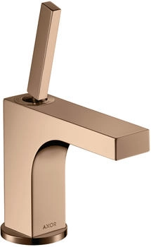 Axor Citterio Einhebel-Waschtischmischer 90 mit Pingriff mit Zugstangen-Ablaufgarnitur Polished Red Gold 39035300