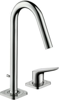 Axor Citterio M 2-Loch Waschtischarmatur 160 mit Zugstangen-Ablaufgarnitur Edelstahl Optic 34132800