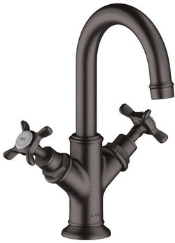 Axor Montreux 2-Griff Waschtischarmatur 160 für Handwaschbecken mit Zugstangen-Ablaufgarnitur Brushed Black Chrome 16505340