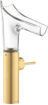 Axor Starck V Einhebel-Waschtischmischer 220 mit Glasauslauf Brushed Gold Optic 12114250