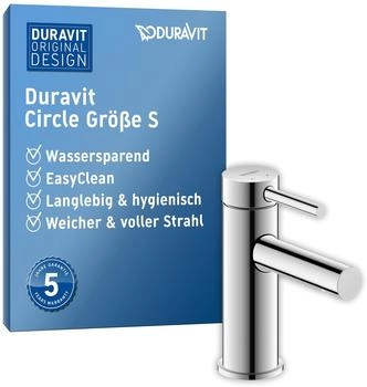 Duravit Circle S MinusFlow Waschtischmischer ohne Ablaufgarnitur Chrom (CE1012002010)