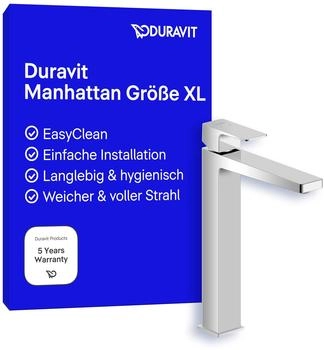 Duravit Manhattan Einhebel-Waschtischmischer XL Chrom Hochglanz (MH1040002010)